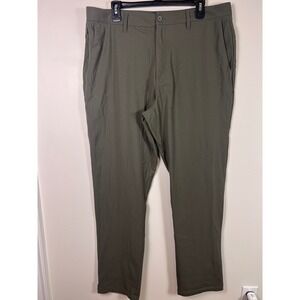 Mens SKYE Olive Green Chino Pants Flat Front Straight Leg Size‎ 36x32